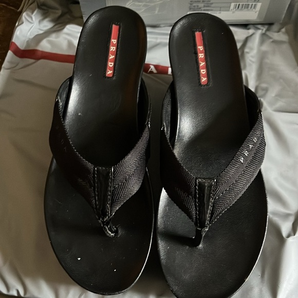 Prada Vernice Ribbon Sandal 37 - Picture 2 of 7